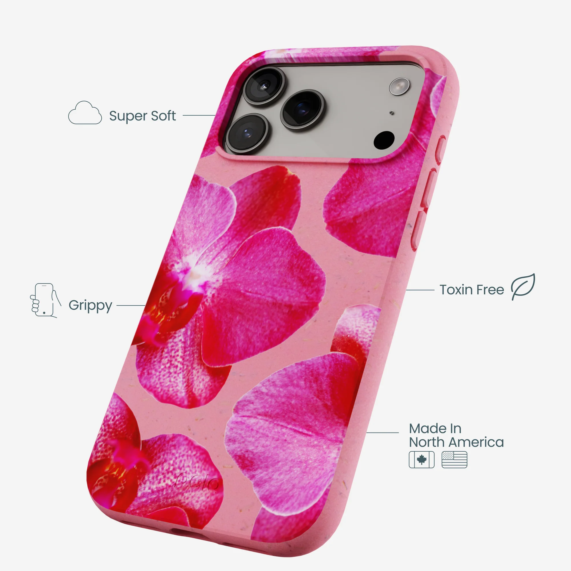 Bubblegum Pink Pink Orchids iPhone 17 Pro Max Case - Image 4