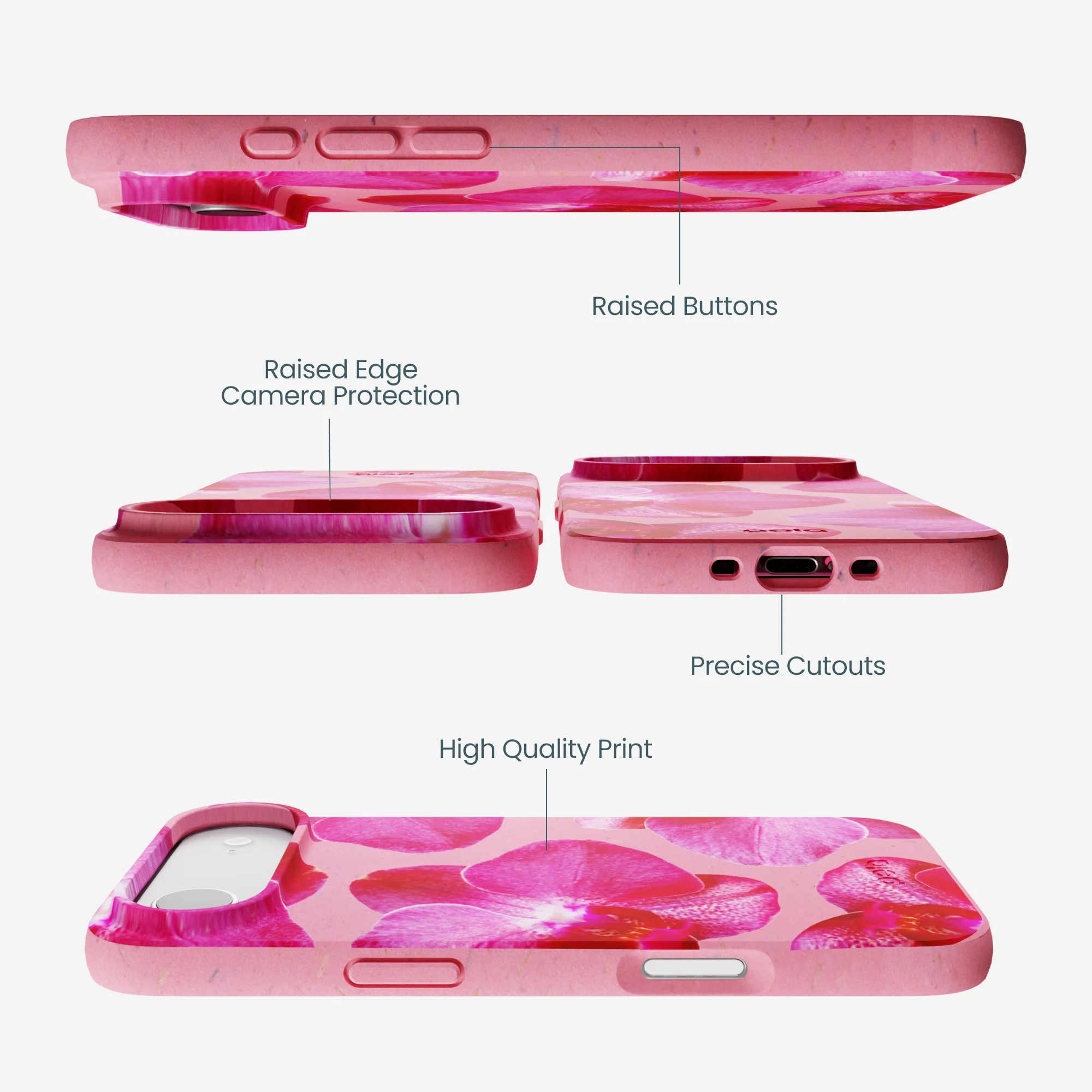Bubblegum Pink Pink Orchids iPhone Air Case - Image 3