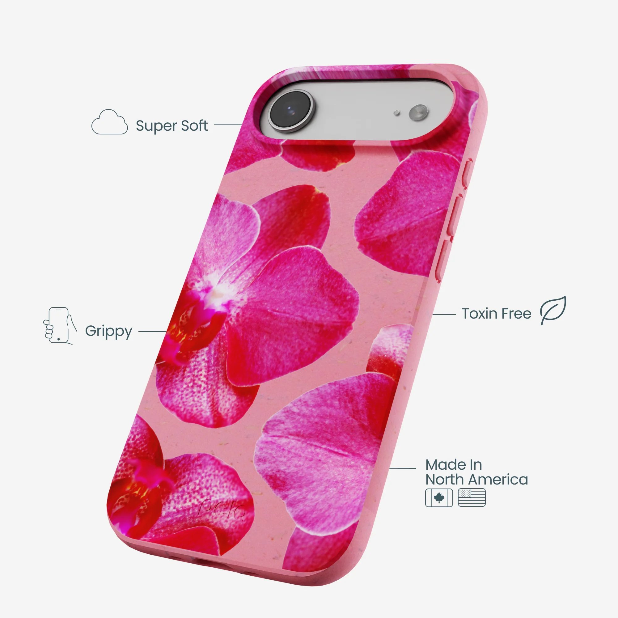 Bubblegum Pink Pink Orchids iPhone Air Case - Image 4