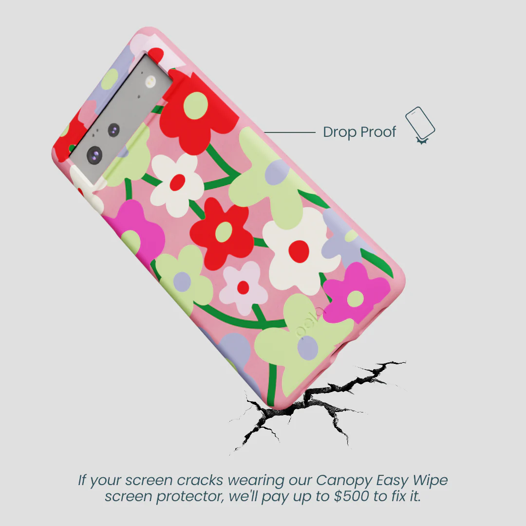 Bubblegum Pink Poppy Flora Google Pixel 6 Case - Image 5