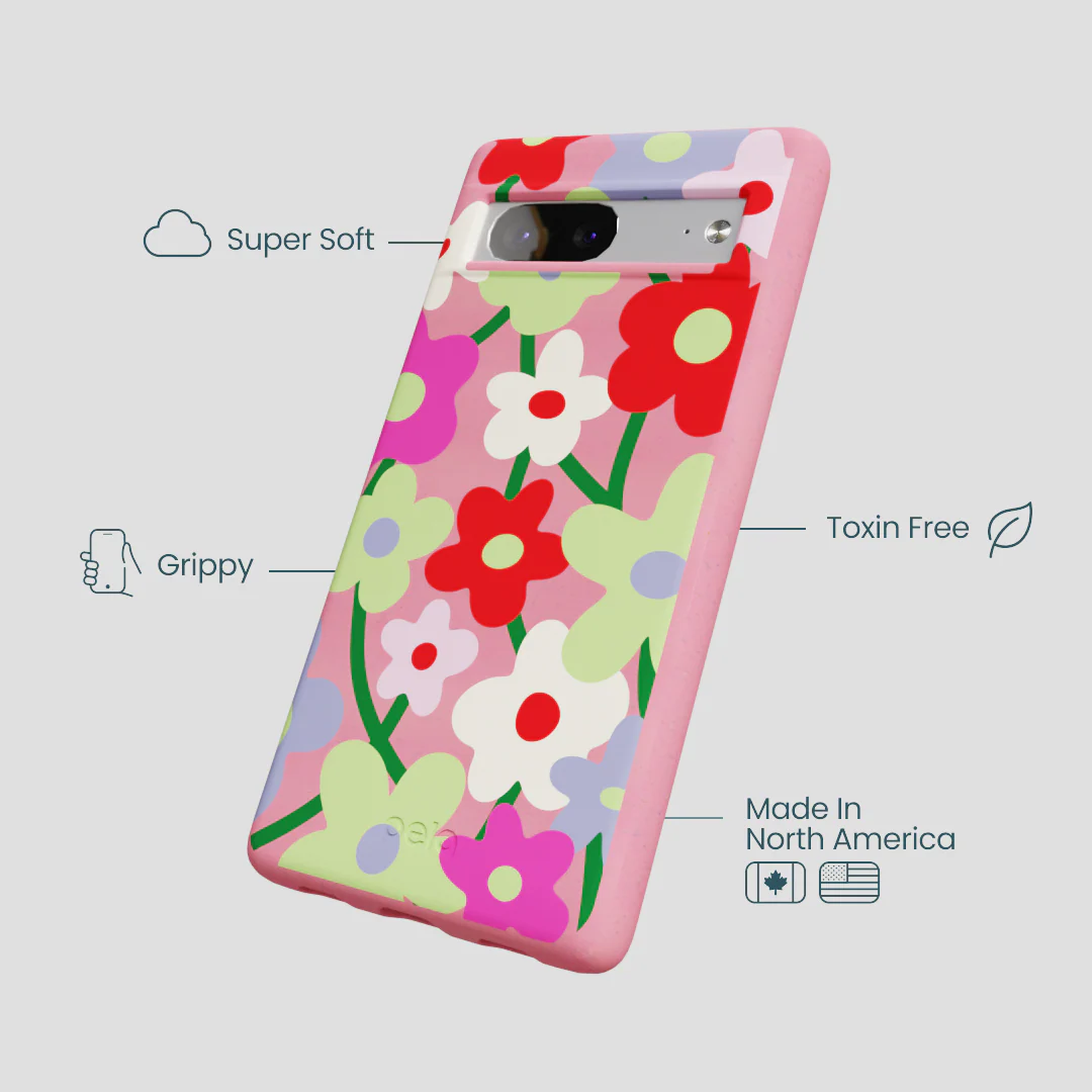 Bubblegum Pink Poppy Flora Google Pixel 7 Case - Image 4