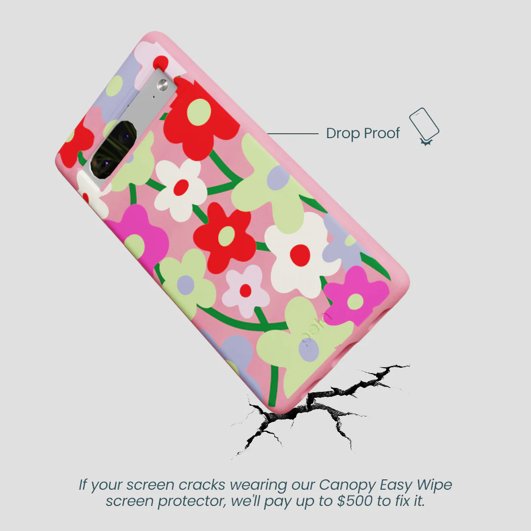 Bubblegum Pink Poppy Flora Google Pixel 7 Case - Image 5