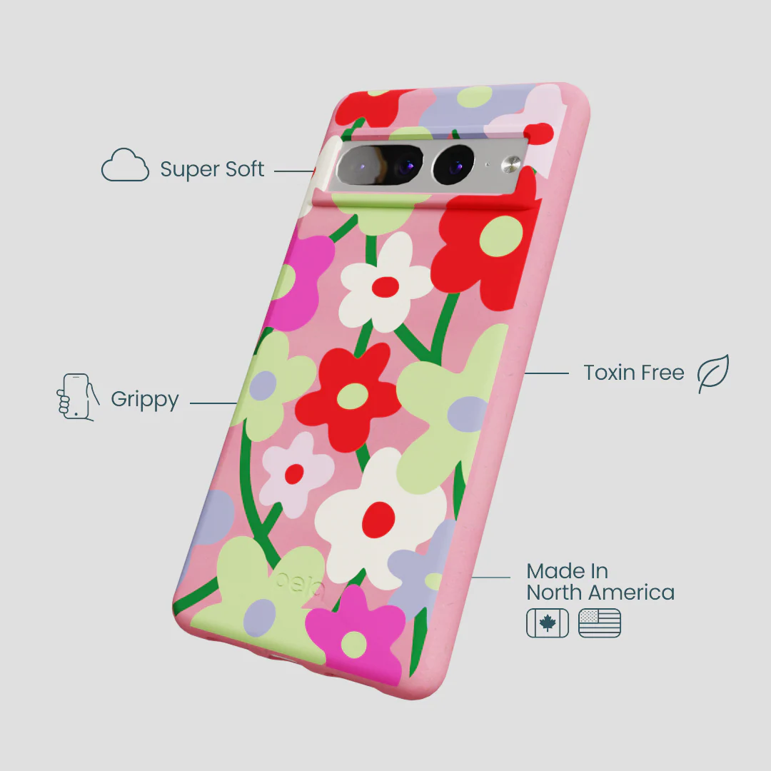 Bubblegum Pink Poppy Flora Google Pixel 7 Pro Case - Image 4