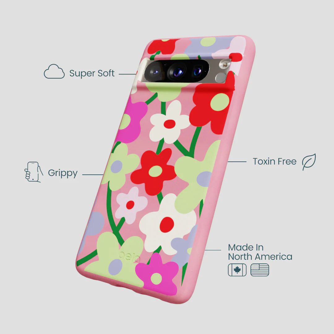 Bubblegum Pink Poppy Flora Google Pixel 8 Pro Case - Image 4