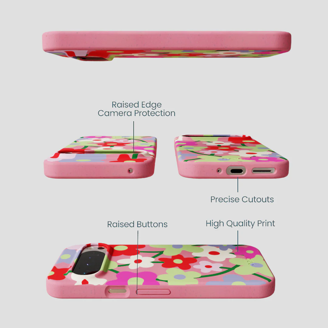 Bubblegum Pink Poppy Flora Google Pixel 9/9 Pro Case - Image 3