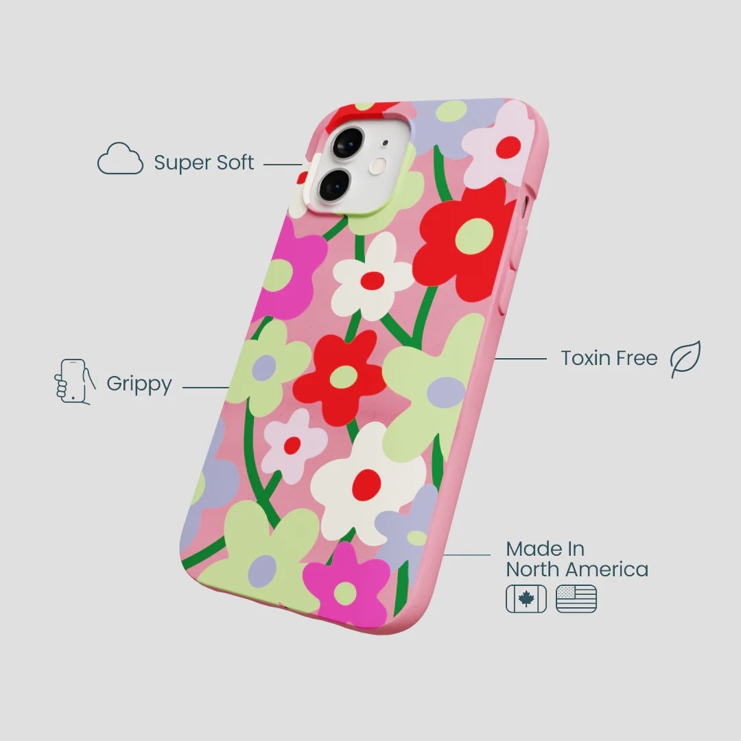 Bubblegum Pink Poppy Flora iPhone 12/ iPhone 12 Pro Case - Image 4