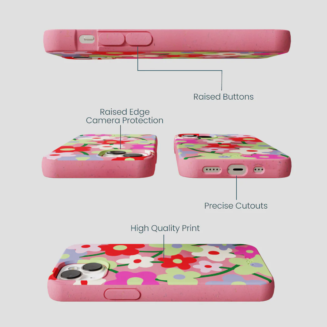 Bubblegum Pink Poppy Flora iPhone 13 Case - Image 3