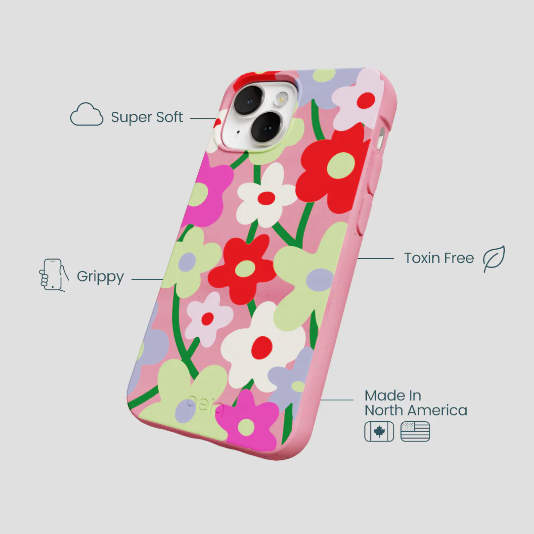 Bubblegum Pink Poppy Flora iPhone 13 Case - Image 4