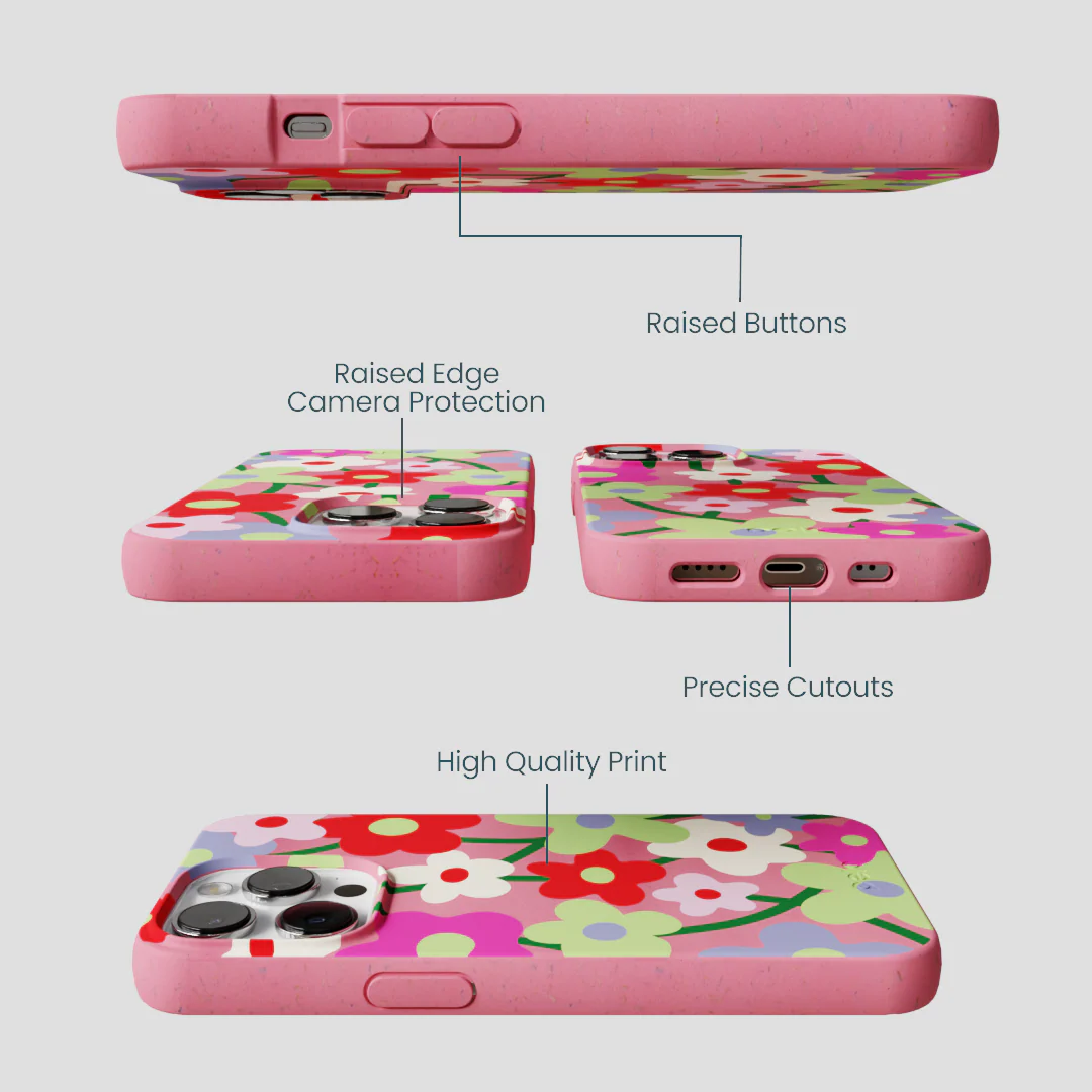 Bubblegum Pink Poppy Flora iPhone 13 Pro Max Case - Image 3
