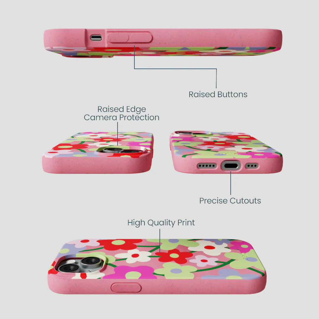 Bubblegum Pink Poppy Flora iPhone 14 Case - Image 3