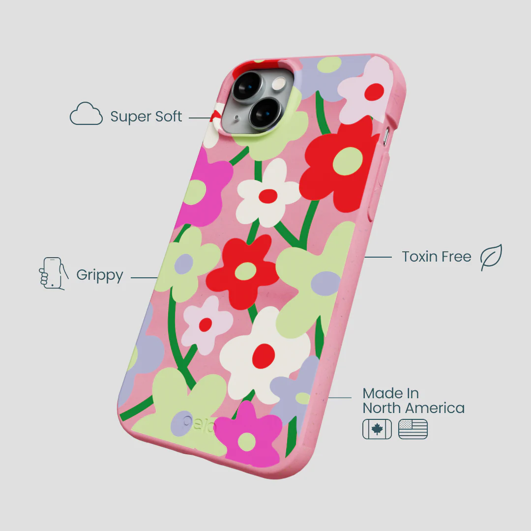Bubblegum Pink Poppy Flora iPhone 14 Plus Case - Image 4