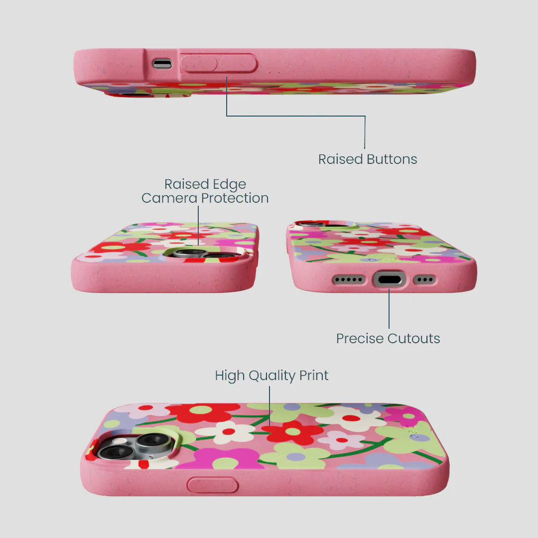 Bubblegum Pink Poppy Flora iPhone 15 Case - Image 3