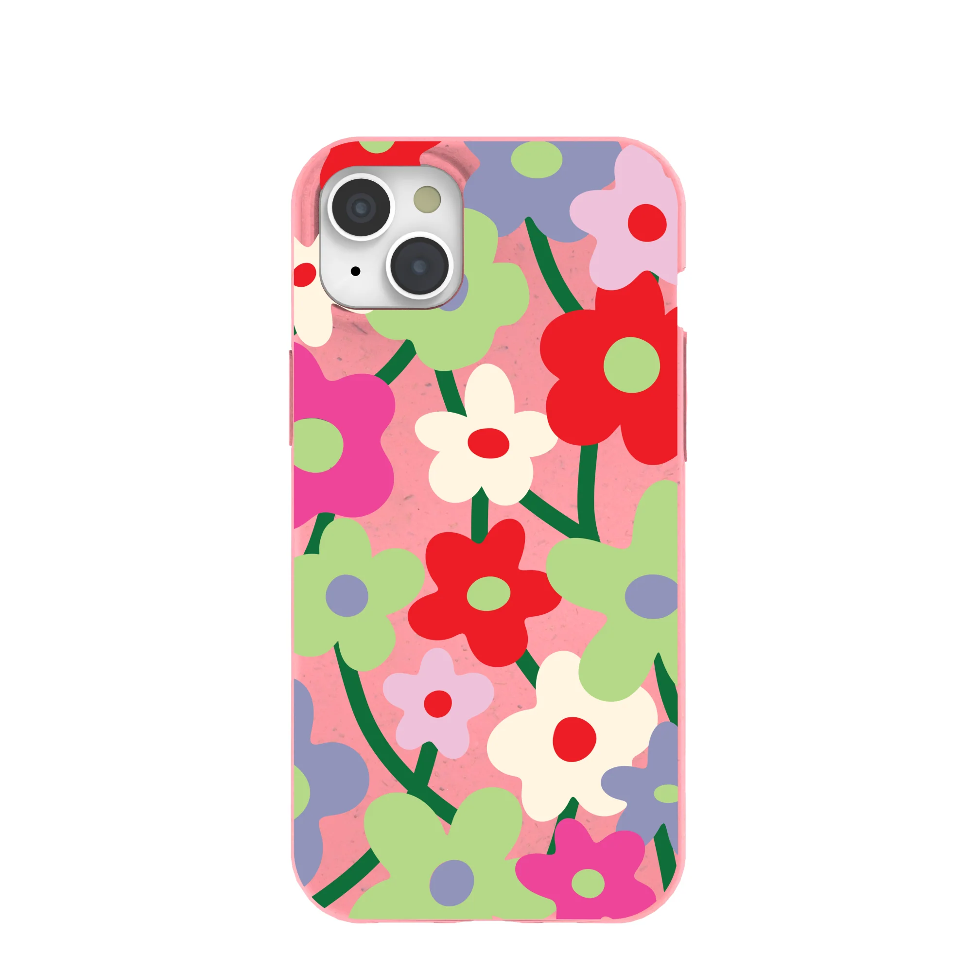 Bubblegum Pink Poppy Flora iPhone 15 Plus Case