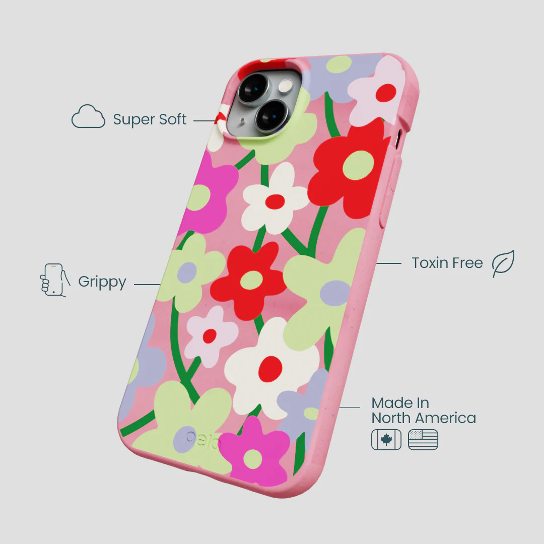 Bubblegum Pink Poppy Flora iPhone 15 Plus Case - Image 4