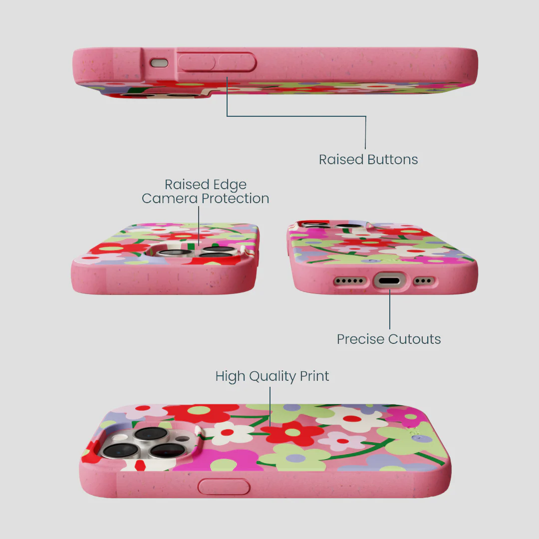 Bubblegum Pink Poppy Flora iPhone 15 Pro Case - Image 3