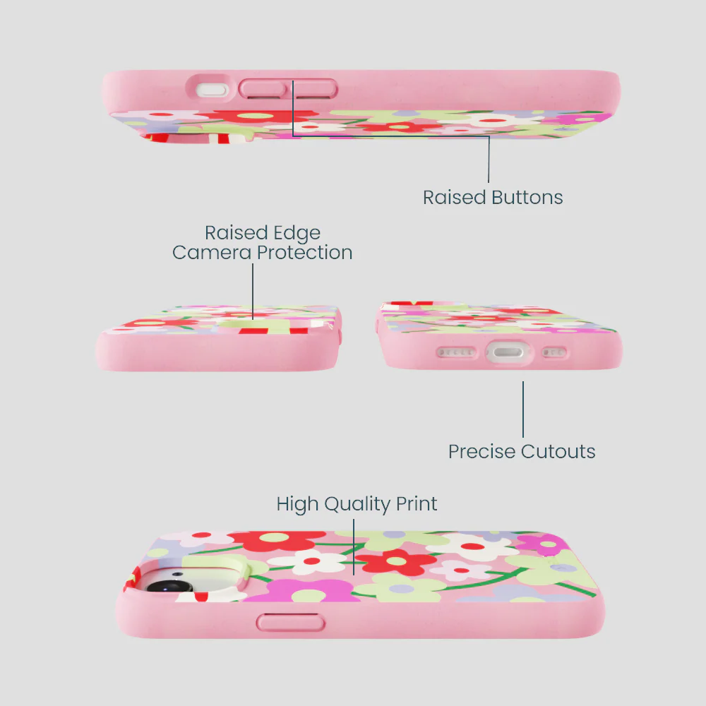 Bubblegum Pink Poppy Flora iPhone 16e/17e Case - Image 3