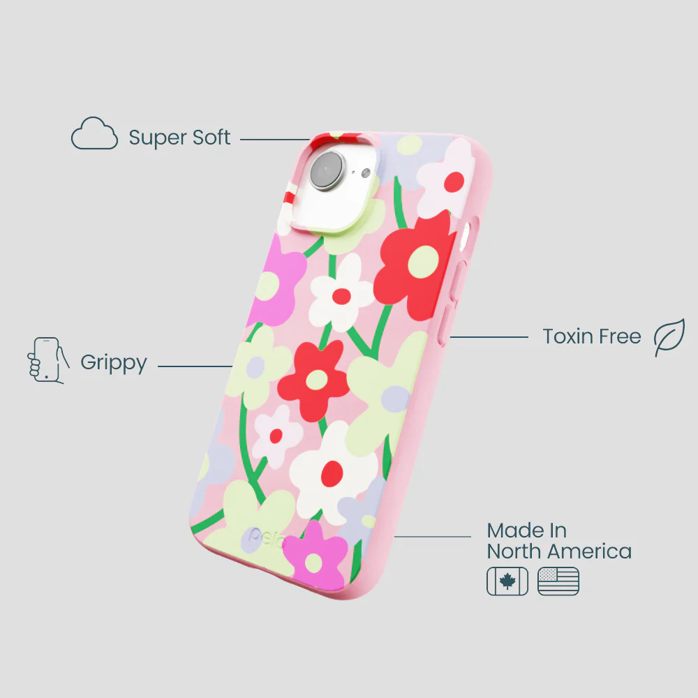 Bubblegum Pink Poppy Flora iPhone 16e/17e Case - Image 4