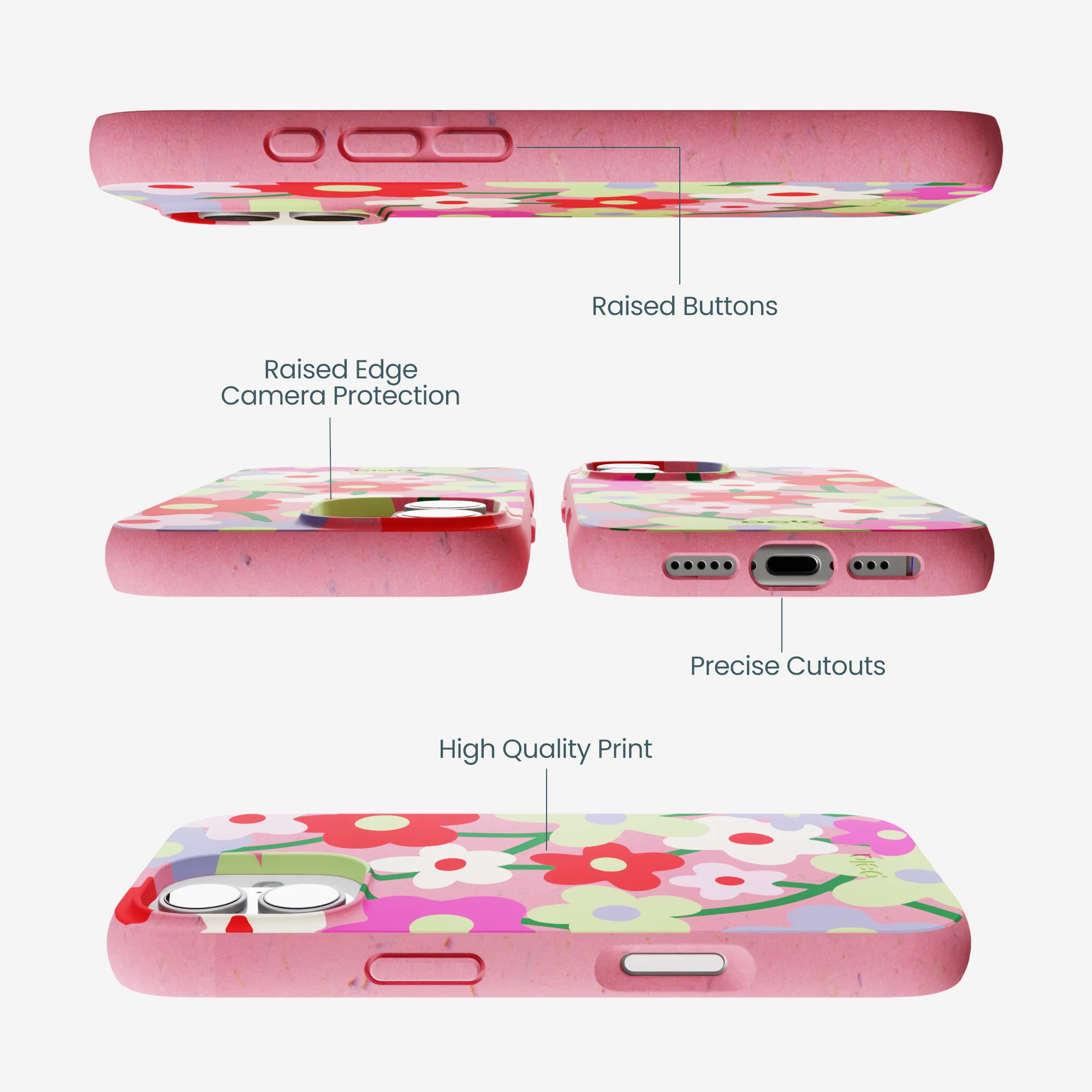 Bubblegum Pink Poppy Flora iPhone 17 Case - Image 3