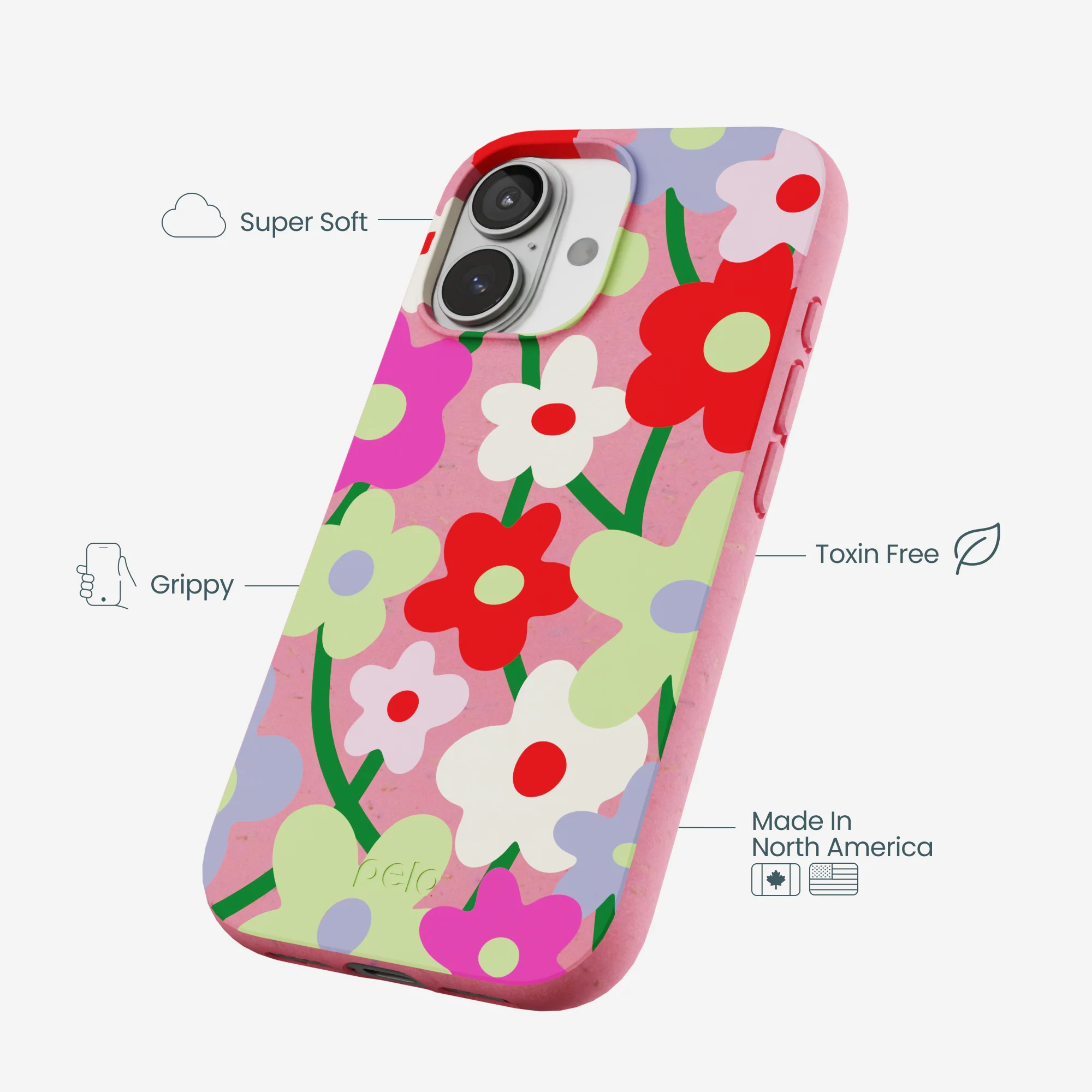 Bubblegum Pink Poppy Flora iPhone 17 Case - Image 4