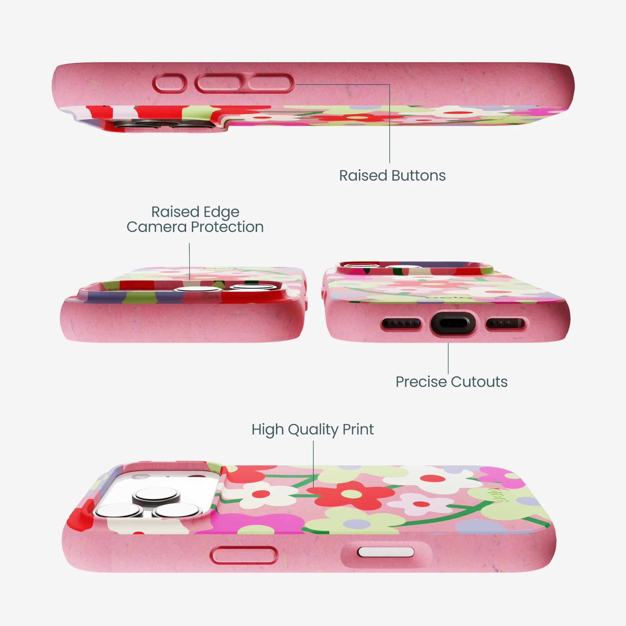 Bubblegum Pink Poppy Flora iPhone 17 Pro Case - Image 3