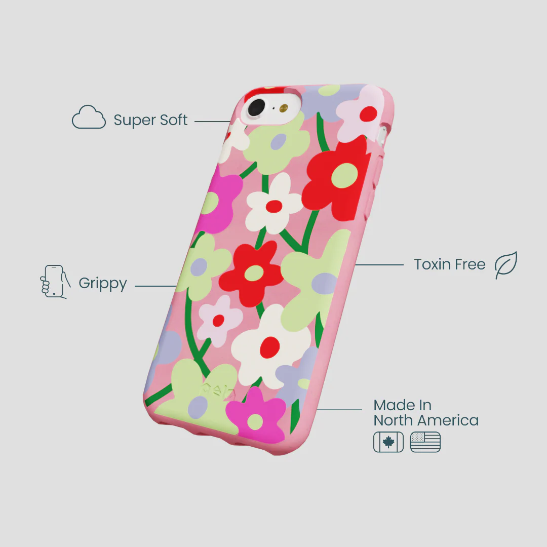 Bubblegum Pink Poppy Flora iPhone 6/6s/7/8/SE Case - Image 4