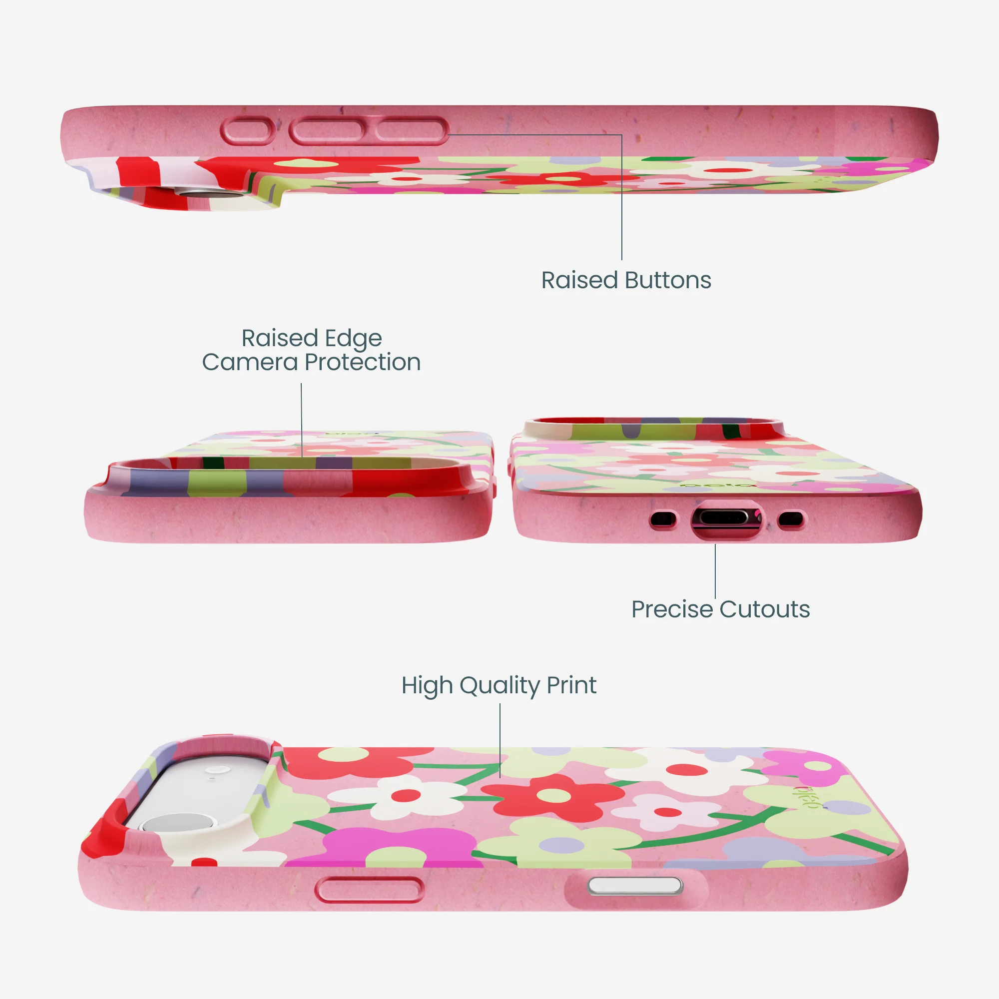 Bubblegum Pink Poppy Flora iPhone Air Case - Image 3