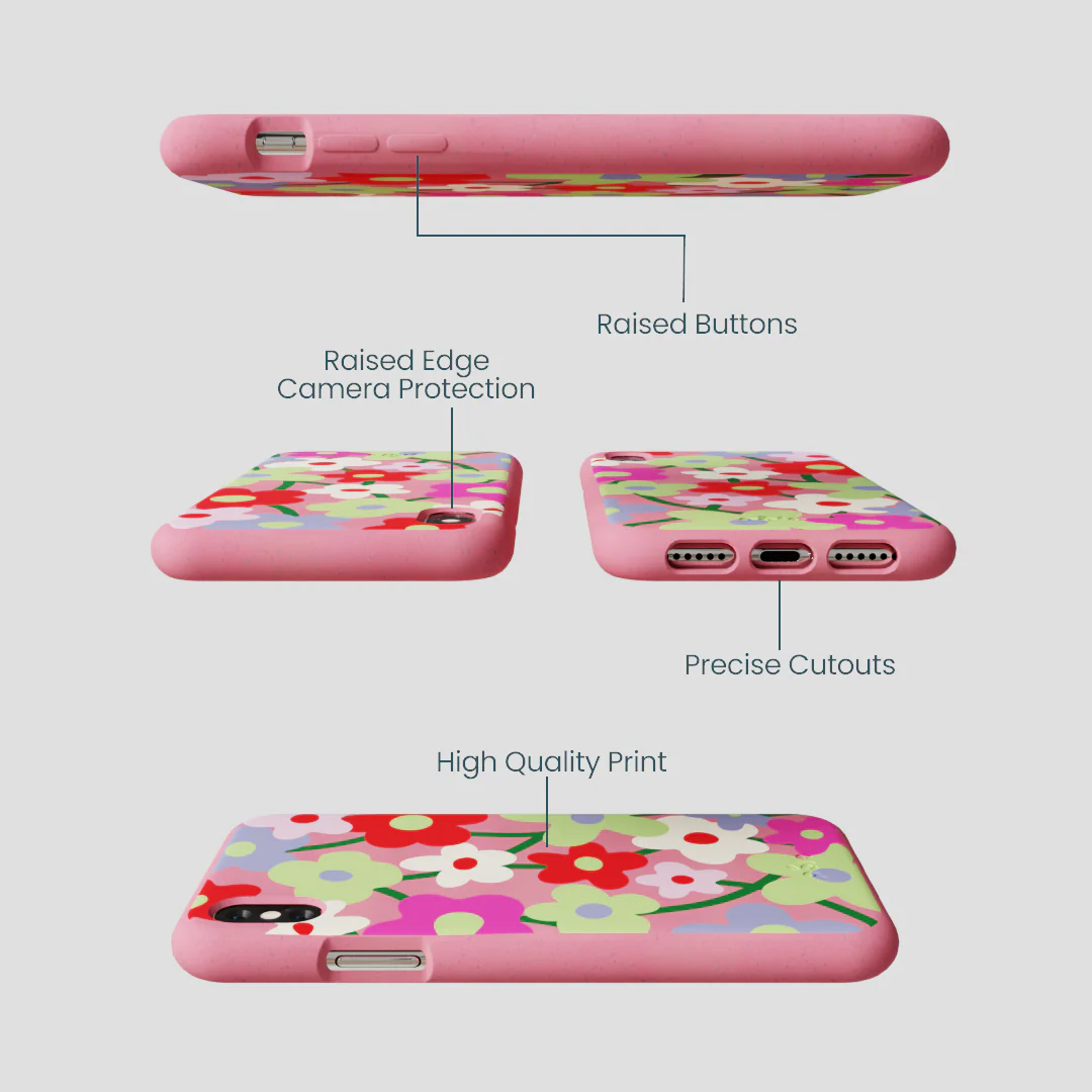 Bubblegum Pink Poppy Flora iPhone XR Case - Image 3