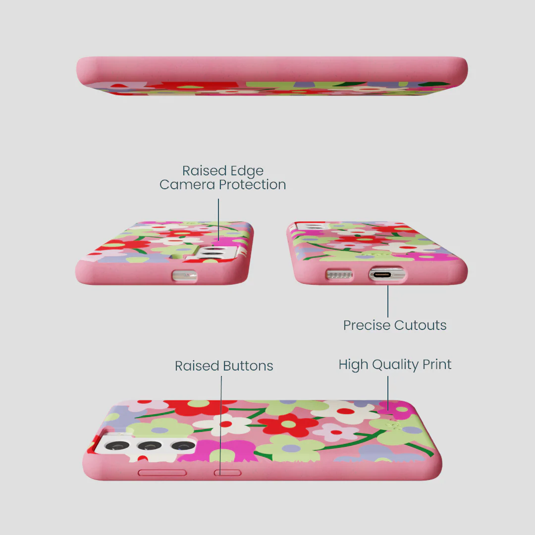 Bubblegum Pink Poppy Flora Samsung Galaxy S21 Case - Image 3