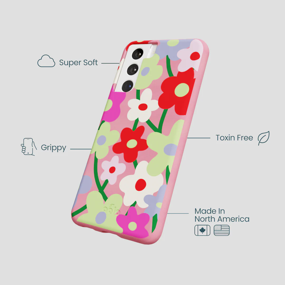 Bubblegum Pink Poppy Flora Samsung Galaxy S21 Case - Image 4