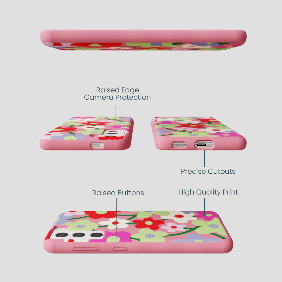 Bubblegum Pink Poppy Flora Samsung Galaxy S22 Case - Image 3