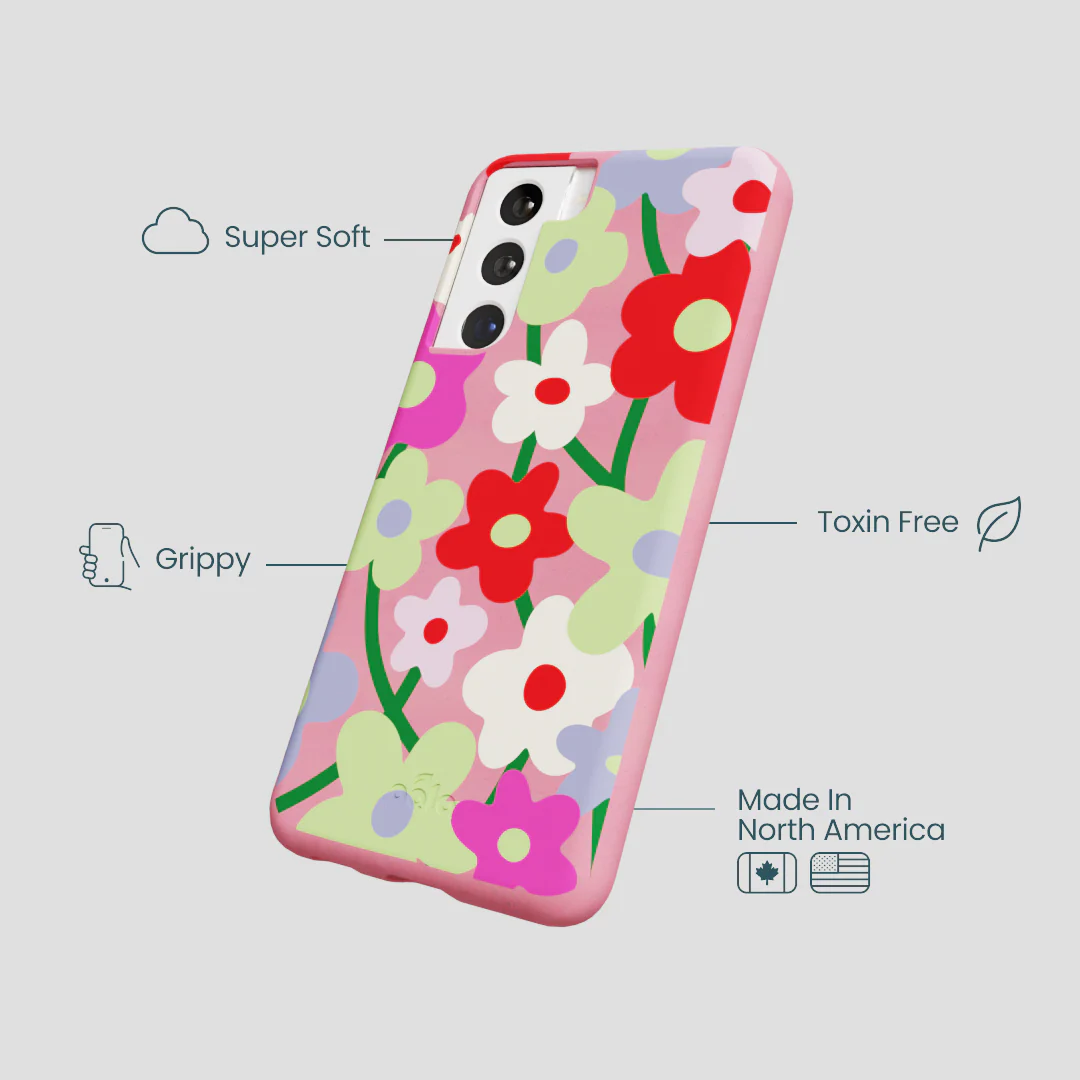 Bubblegum Pink Poppy Flora Samsung Galaxy S22 Case - Image 4