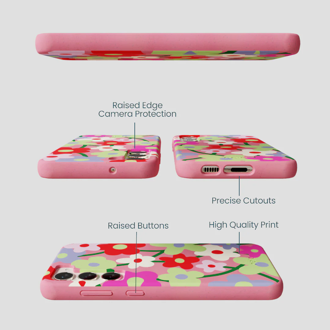 Bubblegum Pink Poppy Flora Samsung Galaxy S23+(Plus) Case - Image 3