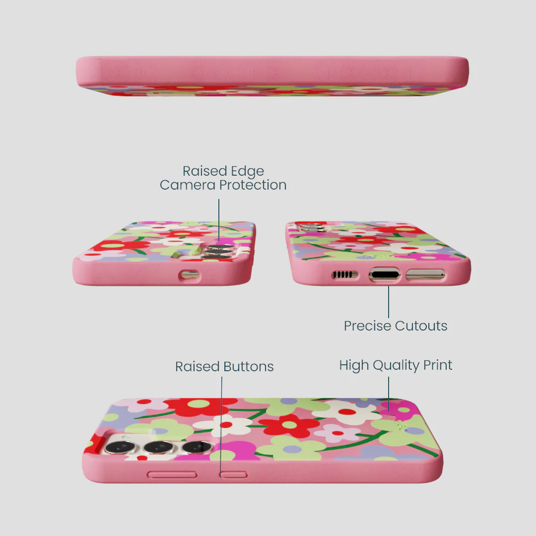 Bubblegum Pink Poppy Flora Samsung Galaxy S24 Case - Image 3