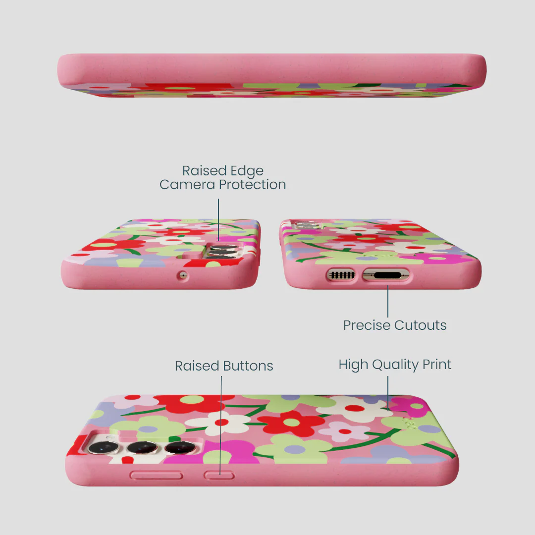 Bubblegum Pink Poppy Flora Samsung Galaxy S24+(Plus) Case - Image 3