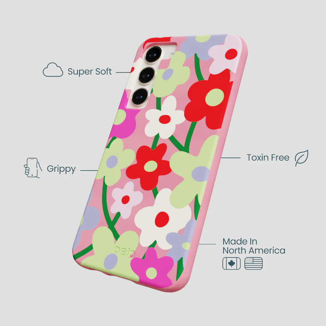Bubblegum Pink Poppy Flora Samsung Galaxy S24+(Plus) Case - Image 4