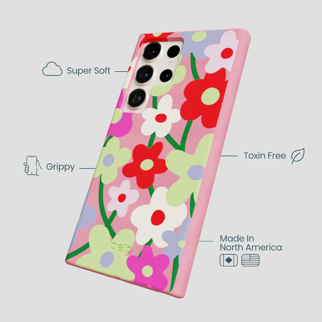 Bubblegum Pink Poppy Flora Samsung Galaxy S24 Ultra Case - Image 4