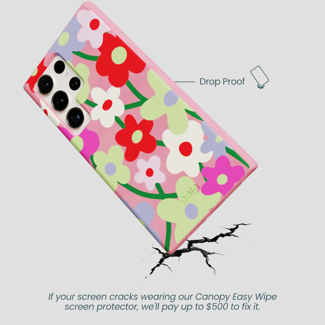 Bubblegum Pink Poppy Flora Samsung Galaxy S24 Ultra Case - Image 5