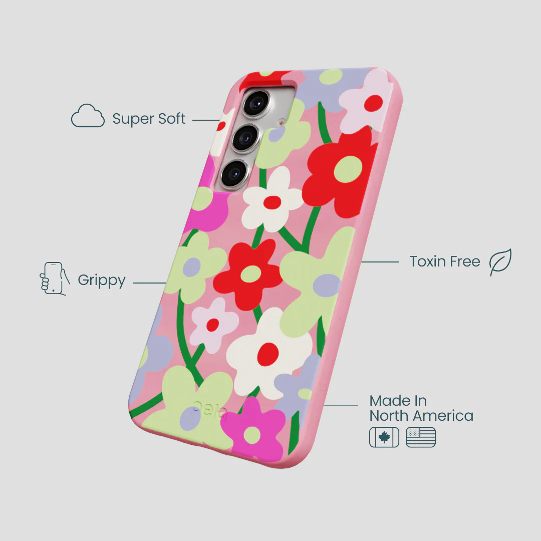 Bubblegum Pink Poppy Flora Samsung Galaxy S25 Case - Image 4