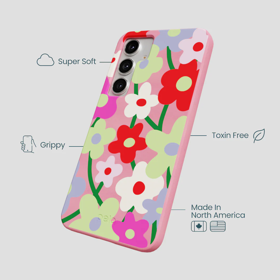 Bubblegum Pink Poppy Flora Samsung Galaxy S25+(Plus) Case - Image 4