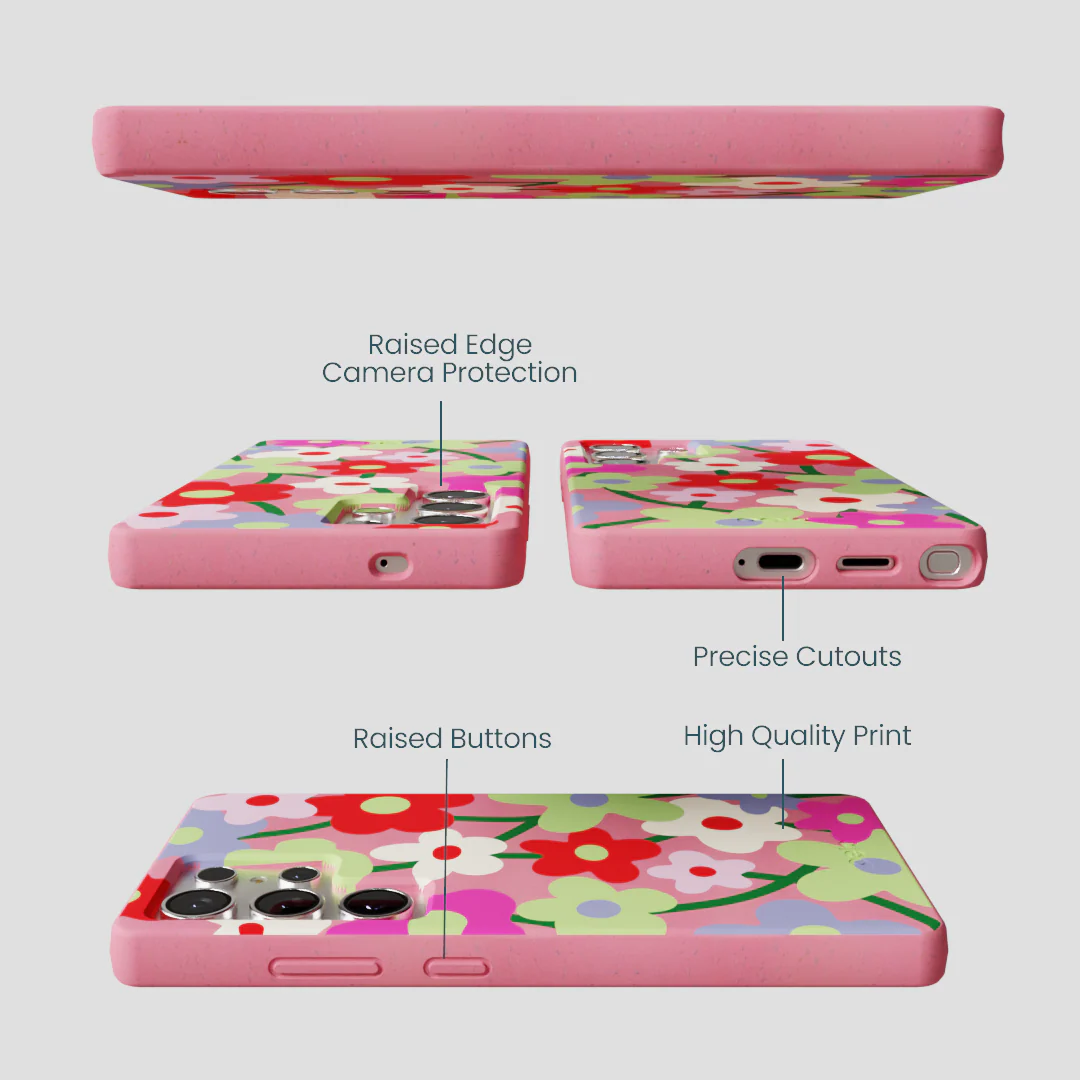 Bubblegum Pink Poppy Flora Samsung Galaxy S25 Ultra Case - Image 3