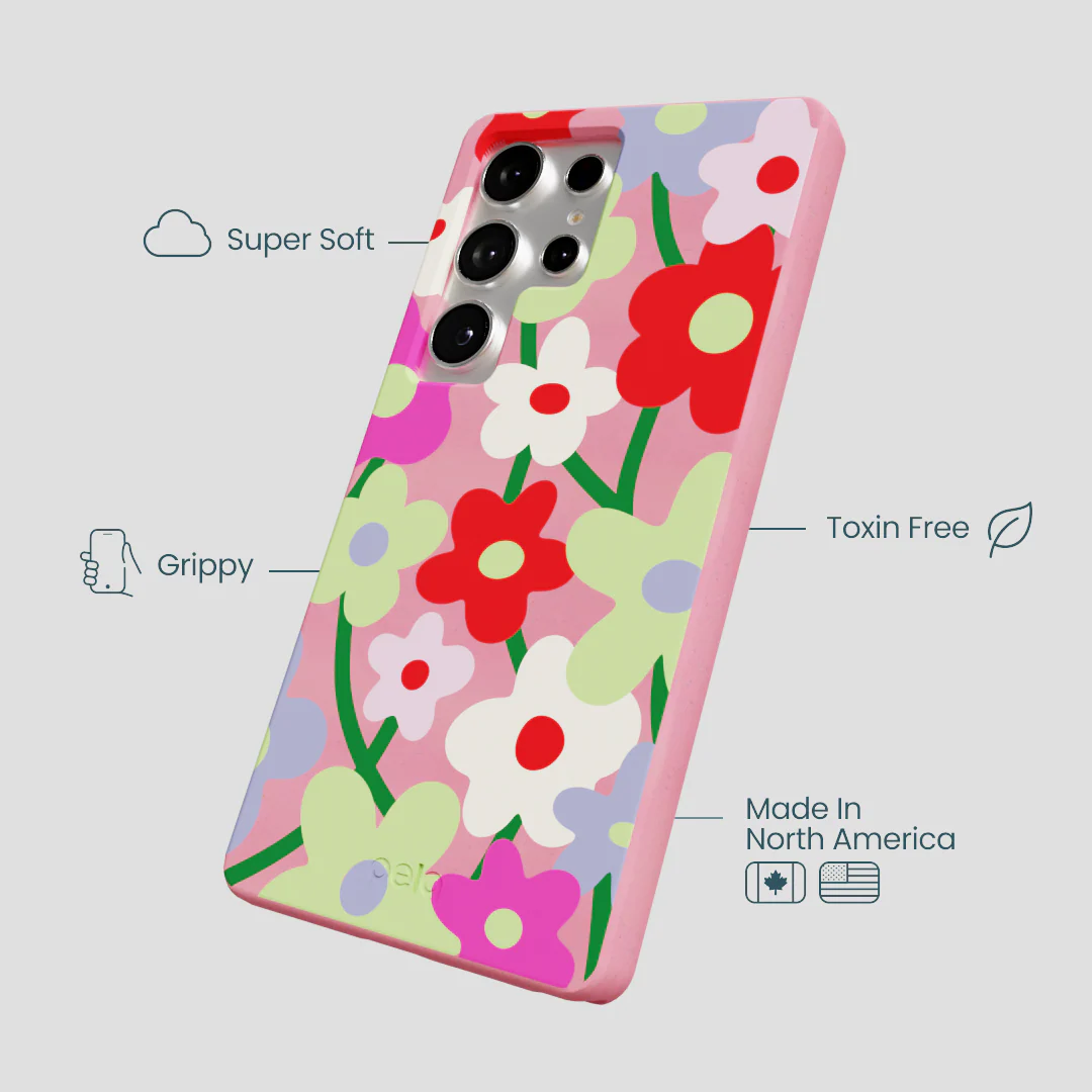 Bubblegum Pink Poppy Flora Samsung Galaxy S25 Ultra Case - Image 4