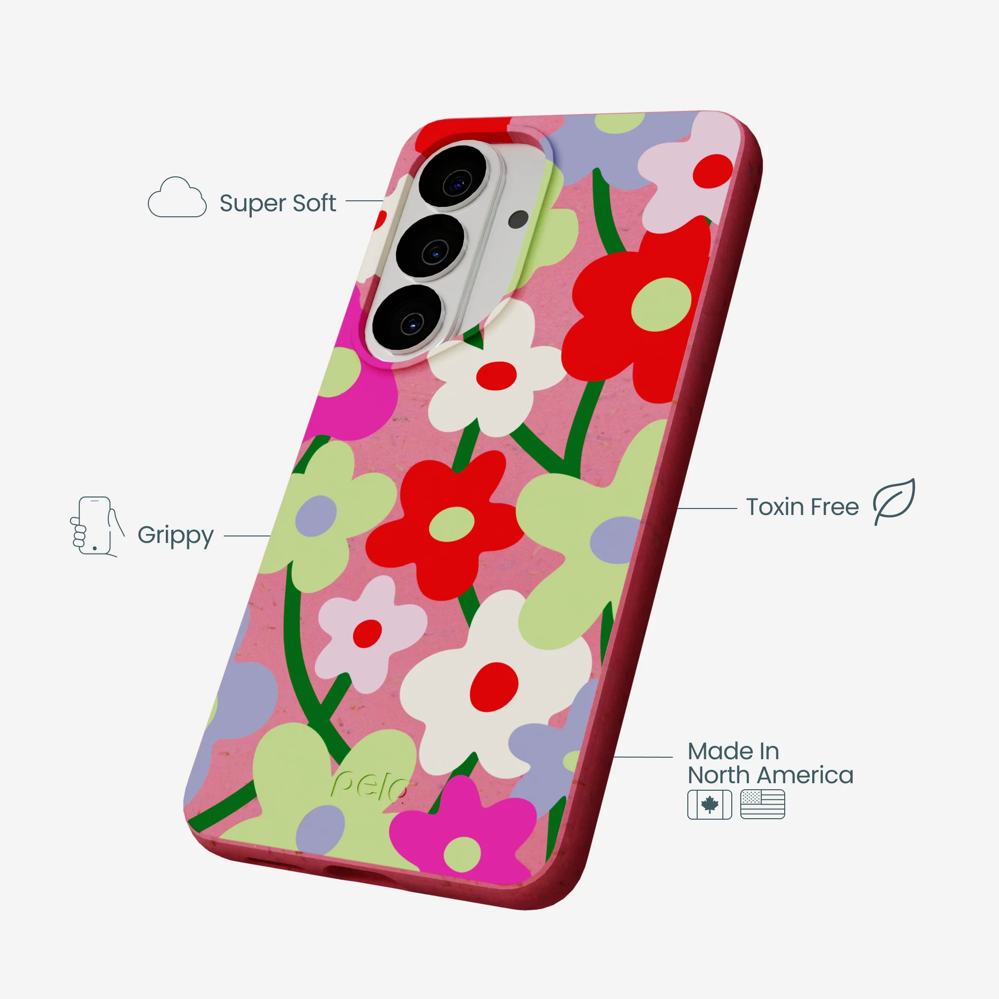 Bubblegum Pink Poppy Flora Samsung Galaxy S26 Case - Image 4