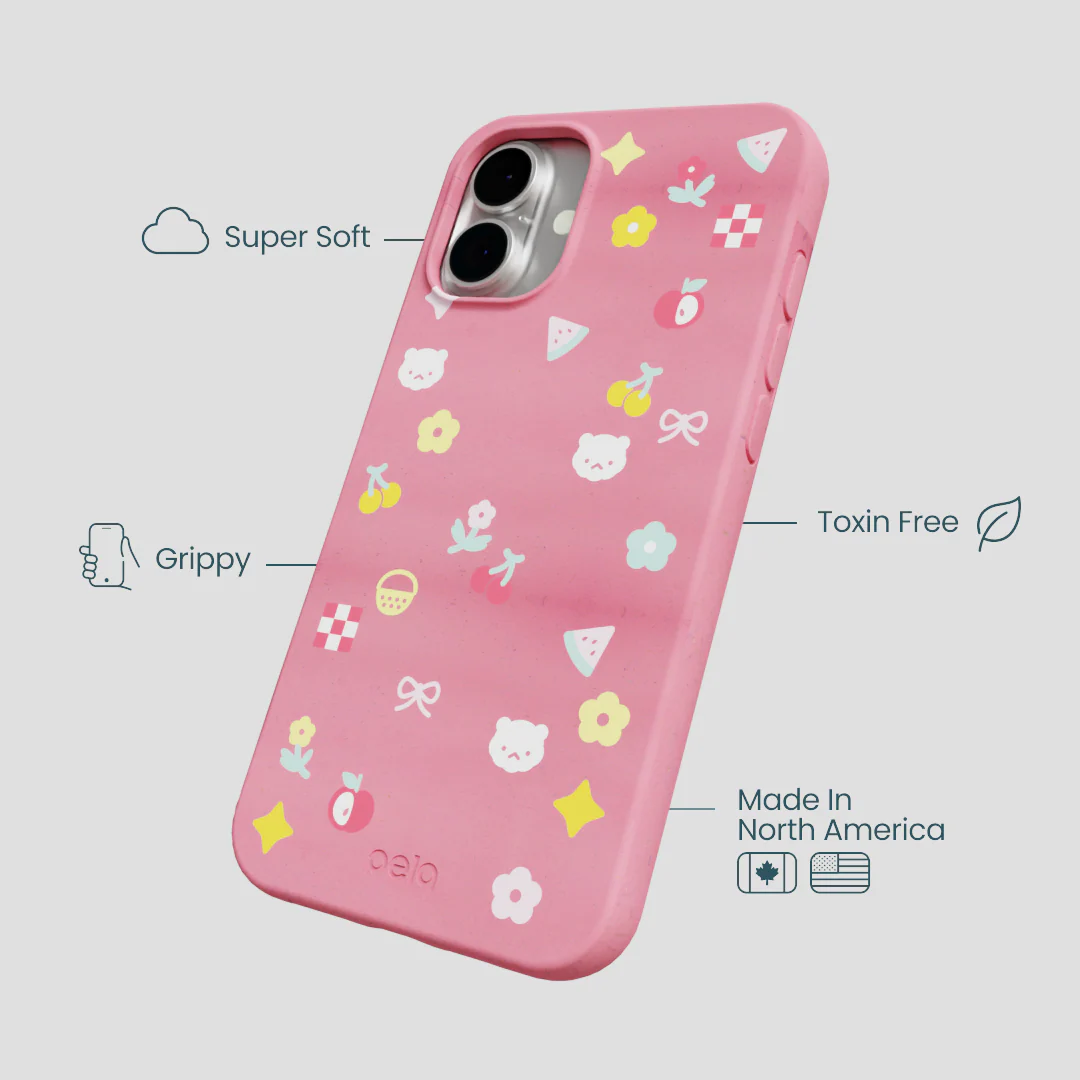 Bubblegum Pink Pretty Picnic iPhone 16 Plus Case - Image 4