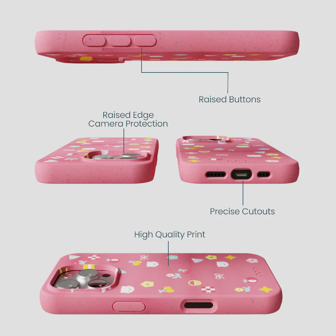 Bubblegum Pink Pretty Picnic iPhone 16 Pro Case - Image 3