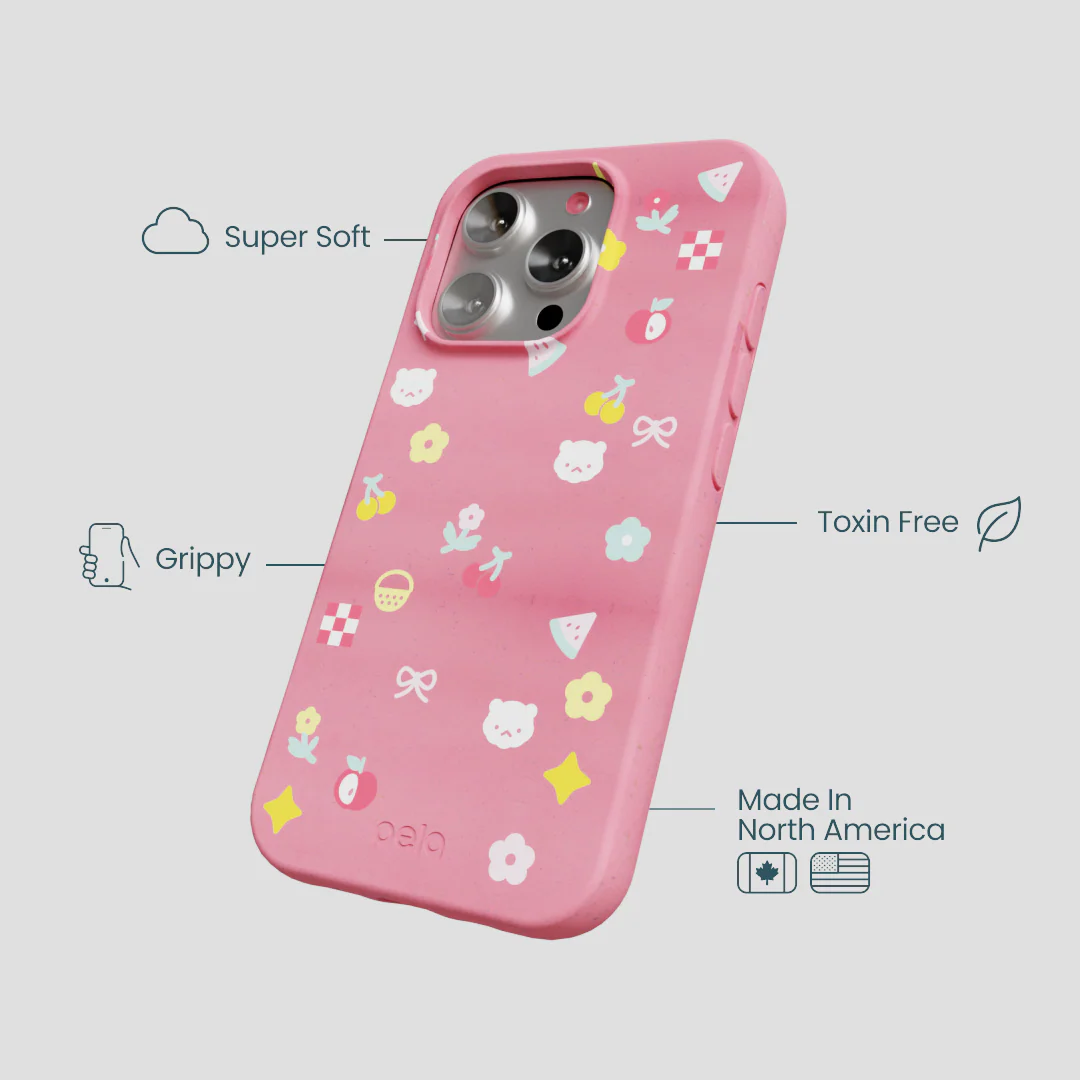 Bubblegum Pink Pretty Picnic iPhone 16 Pro Case - Image 4