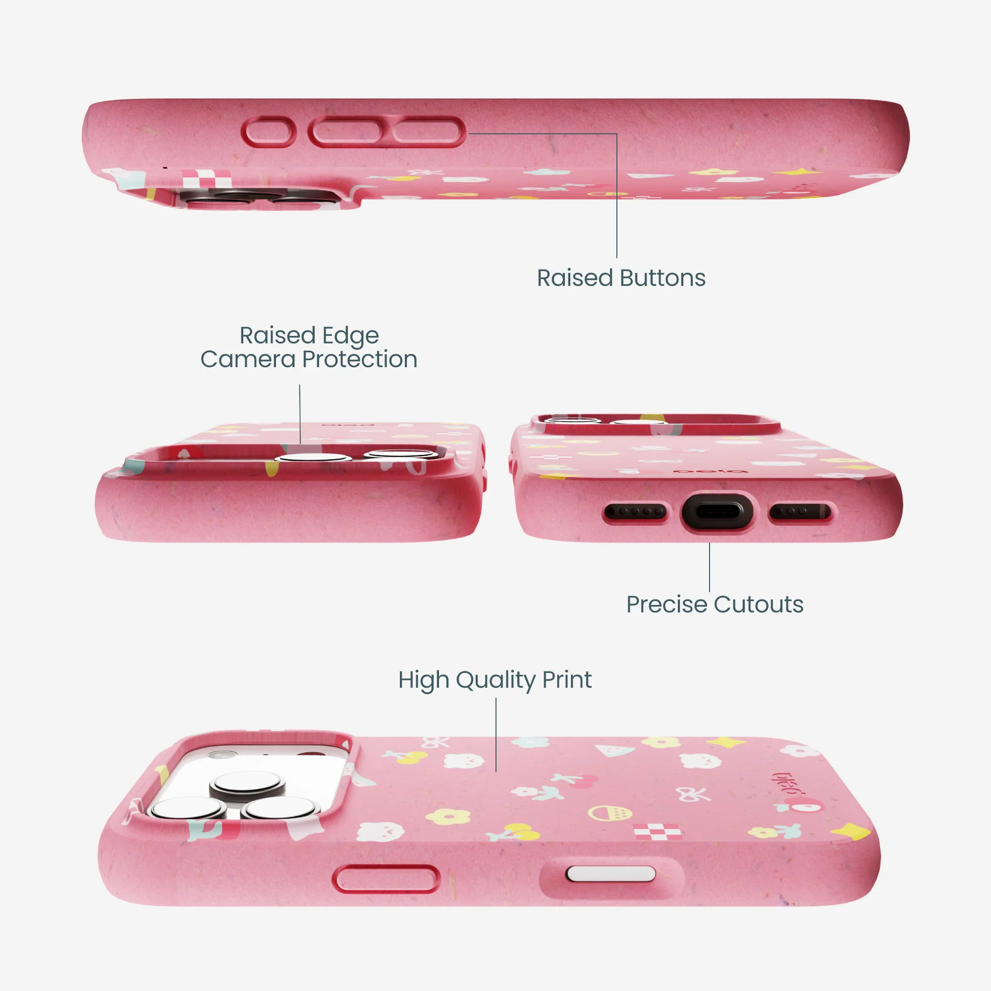 Bubblegum Pink Pretty Picnic iPhone 17 Pro Case - Image 3