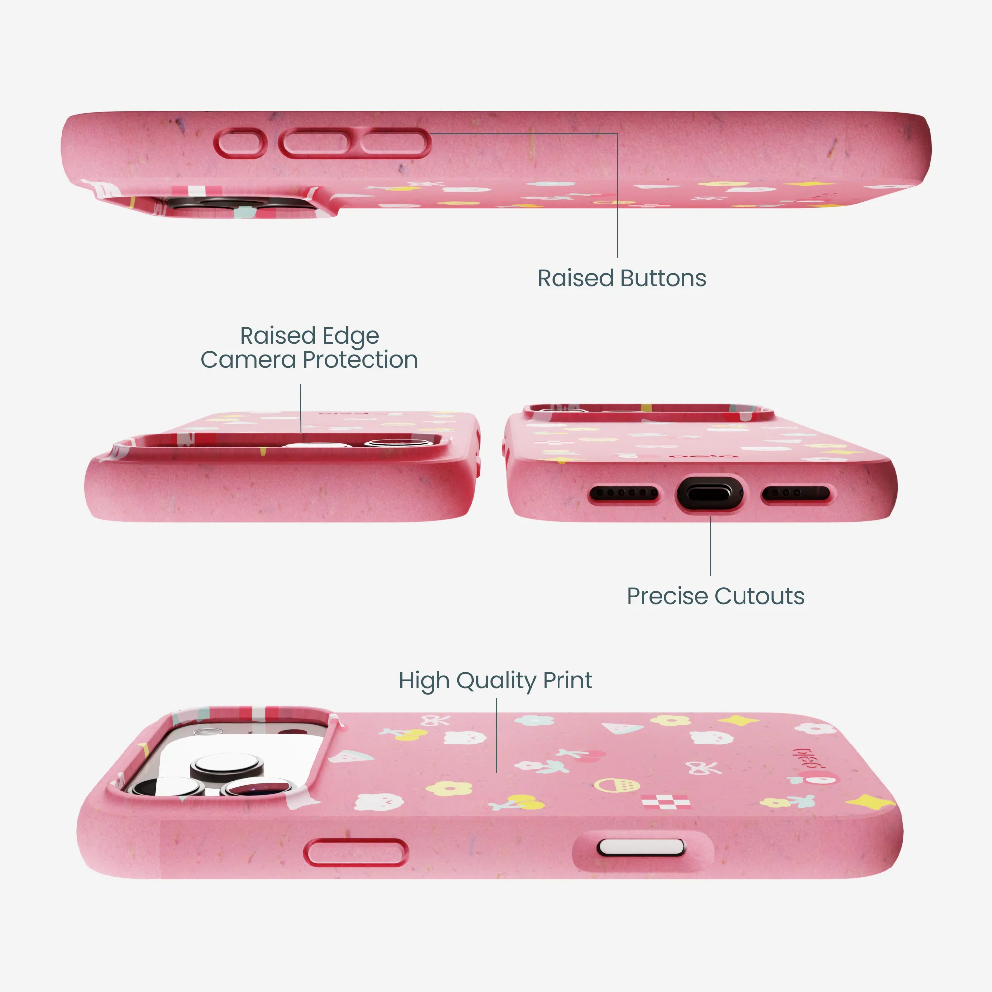 Bubblegum Pink Pretty Picnic iPhone 17 Pro Max Case - Image 3
