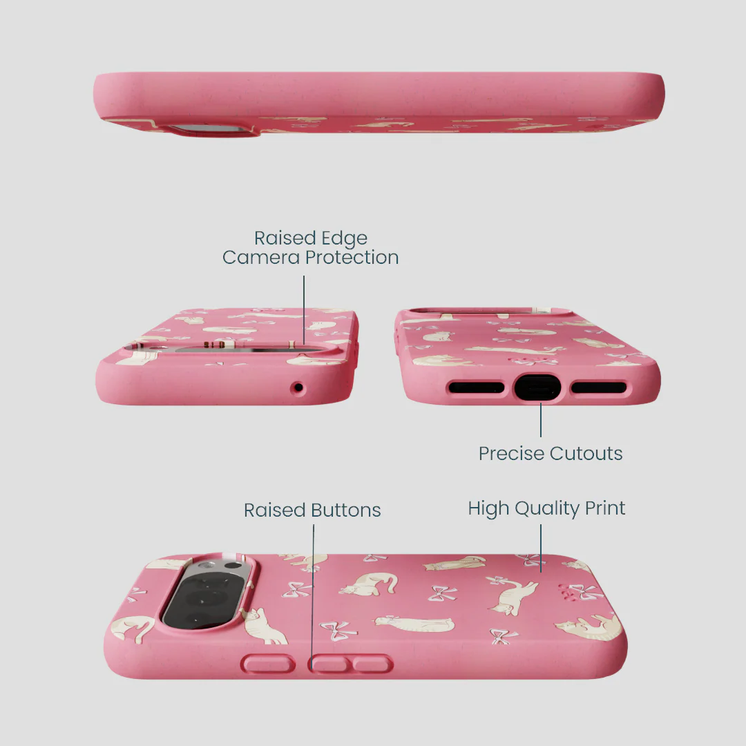 Bubblegum Pink Purrfection Google Pixel 10/10 Pro Case - Image 3