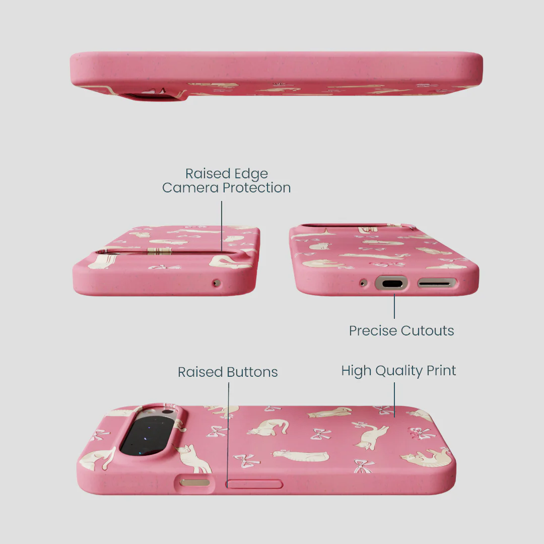Bubblegum Pink Purrfection Google Pixel 9/9 Pro Case - Image 3