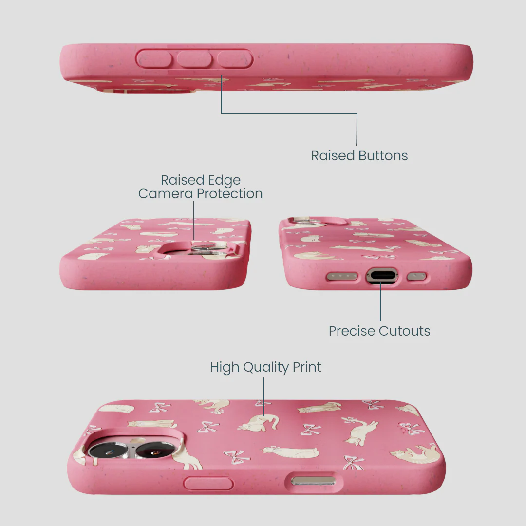 Bubblegum Pink Purrfection iPhone 16 Case - Image 3